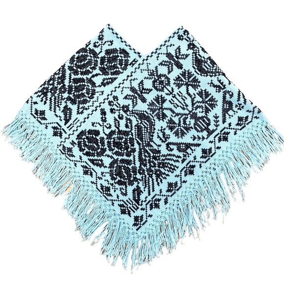 Mexican Floral Mañanita Light Blue